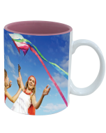 Tasse blanche – intérieure rose